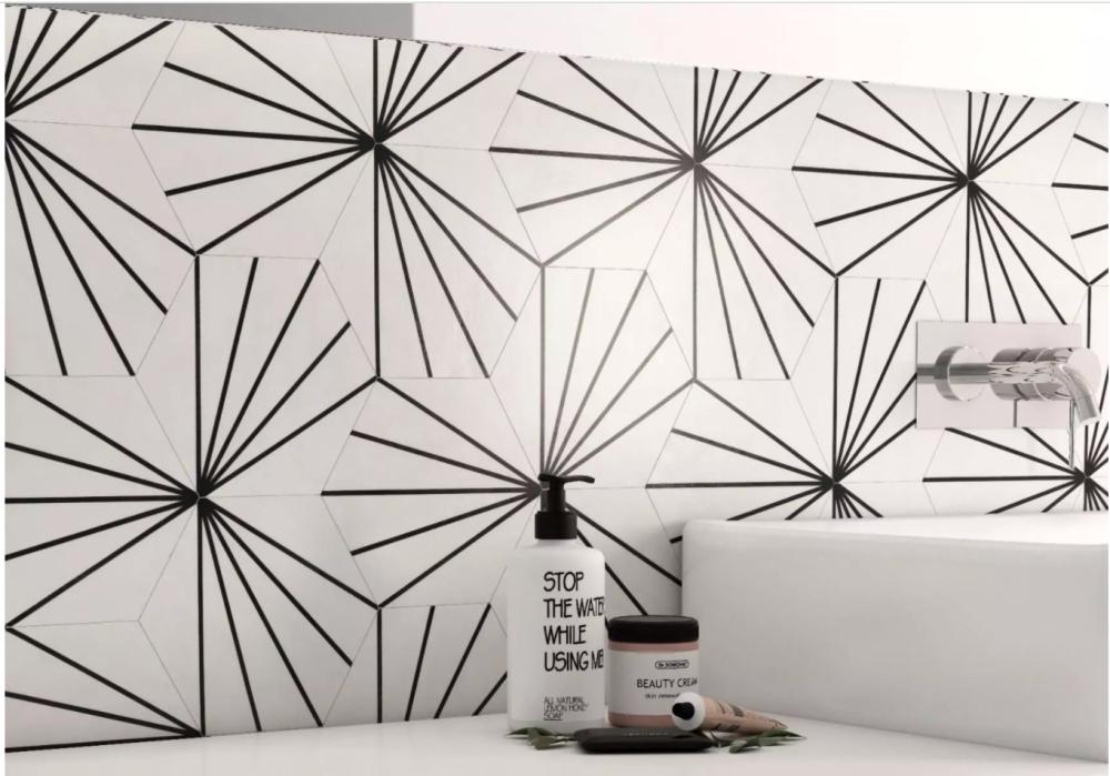 Hex lily white tile