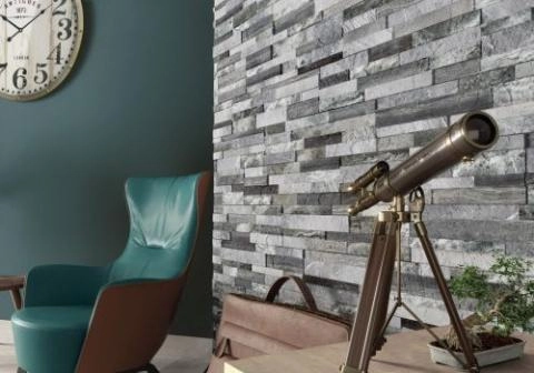 Grey 3d Slate Effect 150x610mm Tile Indoor Outdoor Wall Tiles Tilemarket - Grey Slate Wall Tiles Outdoor